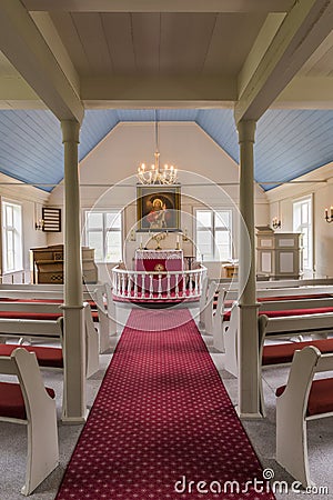 Interior Church Nordurland Eystra Editorial Stock Photo