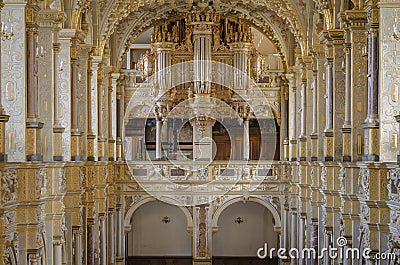 Interior of church with organ Editorial Stock Photo