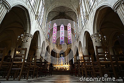 Interior Church of Saint-Germain-l'Auxerrois, Paris, France Stock Photo