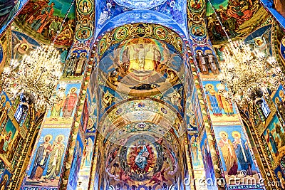 Interior of the church of the Savior on Spilled Blood, St Petersburg Russia Stock Photo