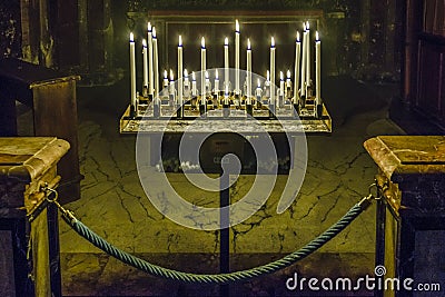 Candles Church Interior View Editorial Stock Photo