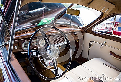 Interior of a Classic 1948 Packard Automobile Editorial Stock Photo