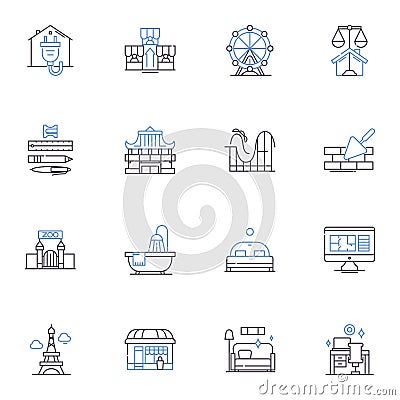 Interior Cleaning line icons collection. Dusting, Polishing, Sweeping, Mopping, Vacuuming, Scrubbing, Sanitizing vector Vector Illustration