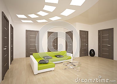 Interior concept with doors Stock Photo