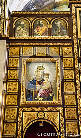 Interior of Coptic Orthodox Church in Sharm el Sheikh, Egypt Editorial Stock Photo