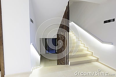 Interior of a corridor with luxury stairs Stock Photo