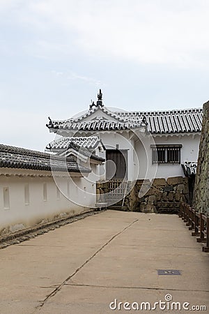 interior courtyard of Himeji castle, Japan Stock Photo