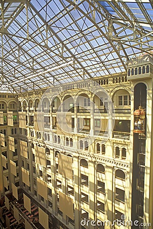 Interior courtyard of Old Post Office, Washington, DC Editorial Stock Photo