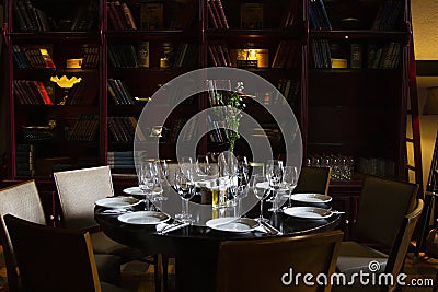 Interior of cozy restaurant. Contemporary design. Editorial Stock Photo