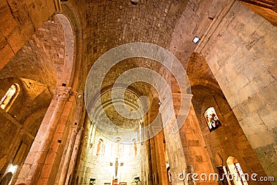 Interior of the Crusades-era Church of St. John-Mark in Byblos. Byblos, Lebanon Editorial Stock Photo