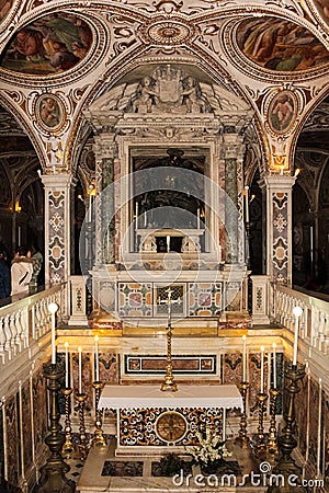 The Crypt. Cathedral, Salerno. Italy Editorial Stock Photo