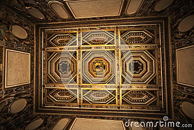 Interior decorated ceiling of room in the historic house Editorial Stock Photo