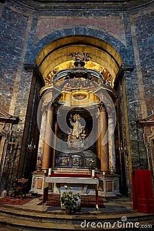 Interior decoration of the ancient basilica of the ninth century Editorial Stock Photo