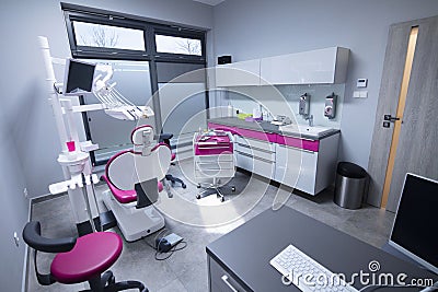 Modern dental practice. Place for text or logo. Stock Photo