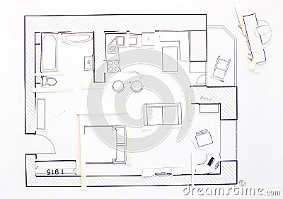 Interior Design Apartments - Top View Stock Photography - Image ... - Interior Design Apartments - Top View Stock Photography - Image: 13501092