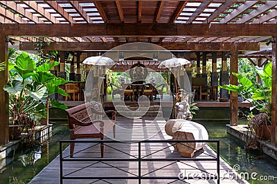 Interior design of Balinese housing Editorial Stock Photo