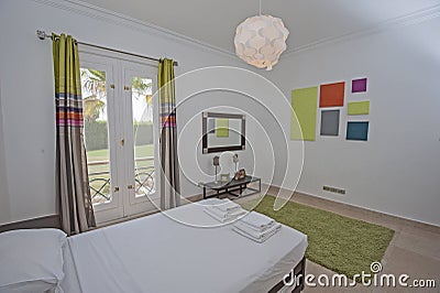 Interior design of bedroom in house Stock Photo