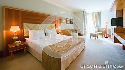 Interior design. Big modern Bedroom Stock Photo