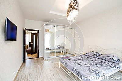 Interior design. Big modern Bedroom Stock Photo