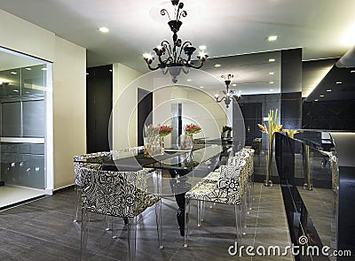 Interior design - dining area Stock Photo