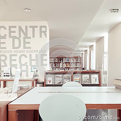Interior design of the library of belleville architectural school, Paris, France Editorial Stock Photo