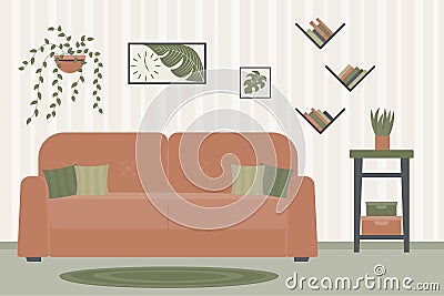 Interior design of the living room with furniture Stock Photo