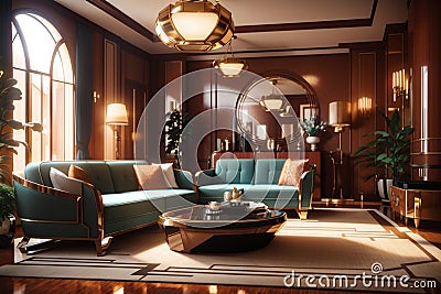 interior design of modern living room , apartment, interior design. generative ai Stock Photo