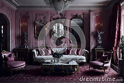 interior design of modern living room , apartment, interior design. generative ai Stock Photo
