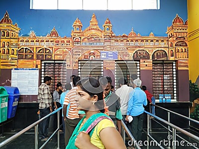 Interior Design of Pandavapura Railway Station Ticket Counter Editorial Stock Photo