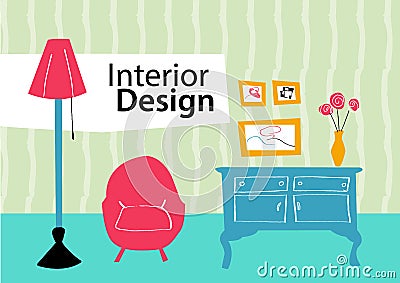 Interior design sketch Vector Illustration