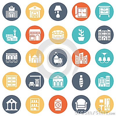 Mobile Interior Design Vector icons set every single icon can easily modify or edit Stock Photo