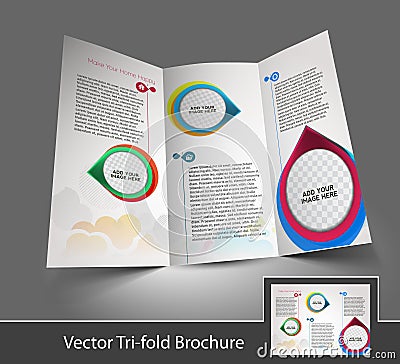 Interior Designers Tri-fold Brochure Vector Illustration