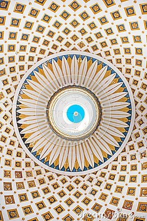 Interior detail of the dome of the Rotunda of Mosta, Malta Stock Photo