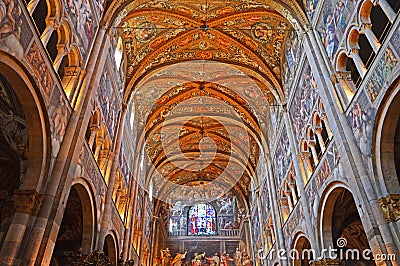 Interior detail Parma Cathedral, Italy Editorial Stock Photo