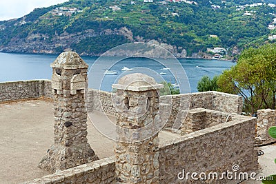 Interior details of the Aragonese castle, Ischia Island Stock Photo