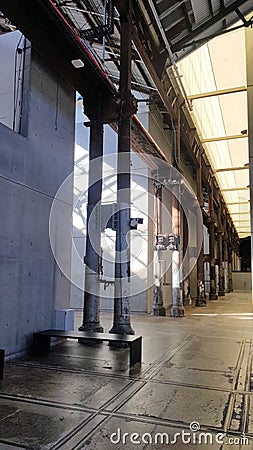 Interior of Disused Railway Workshops Sydney Stock Photo