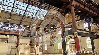 Interior of Disused Railway Workshops Sydney Stock Photo