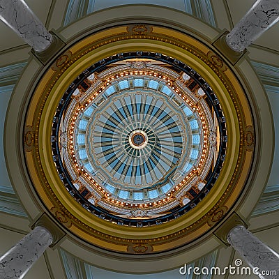 Interior dome of Mississippi Capitol Stock Photo