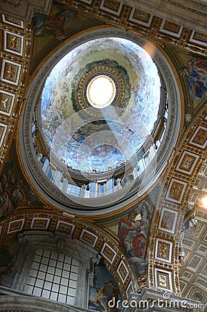 Interior of the Dome at St Peters Basilica Editorial Stock Photo