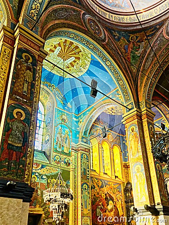 Interior of the Cathedral of Saints Peter and Paul, Constanta, Romania Stock Photo