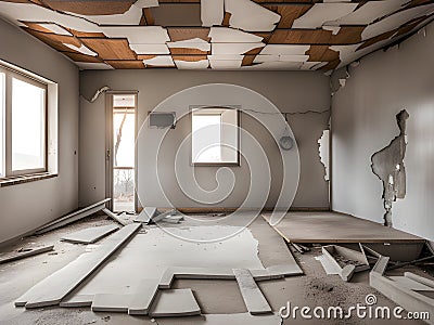 interior of a empty abandoned room Stock Photo