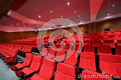 Interior of empty hall with arm-chairs Stock Photo