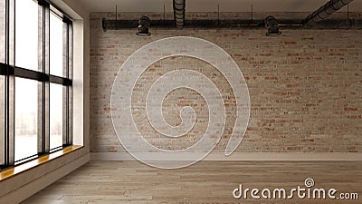 Interior empty room 3D rendering Stock Photo