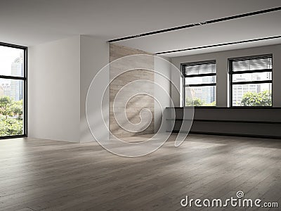 Interior of empty room 3D rendering Stock Photo