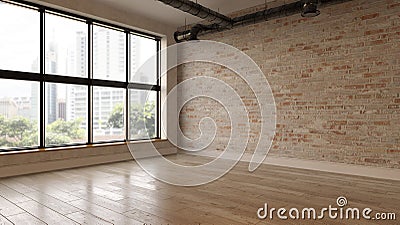 Interior empty room 3D rendering Stock Photo