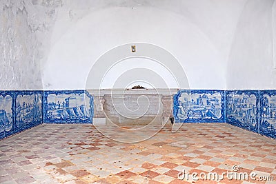 Interior of the Ermida da Memoria (Memory Hermitage) of the Nossa Senhora do Cabo Sanctuary Stock Photo