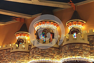 Interior the Excalibur Hotel and Casino in Las Vegas. Editorial Stock Photo