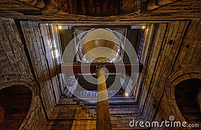 Interior of the famous Cairo nilometer in Egypt Stock Photo