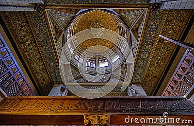 Interior of the famous Cairo nilometer in Egypt Stock Photo