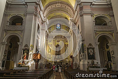 Interior of famous Catholic Cathedral of Saints Peter and Paul in Lutsk, Ukraine, July 08, 2023 Editorial Stock Photo